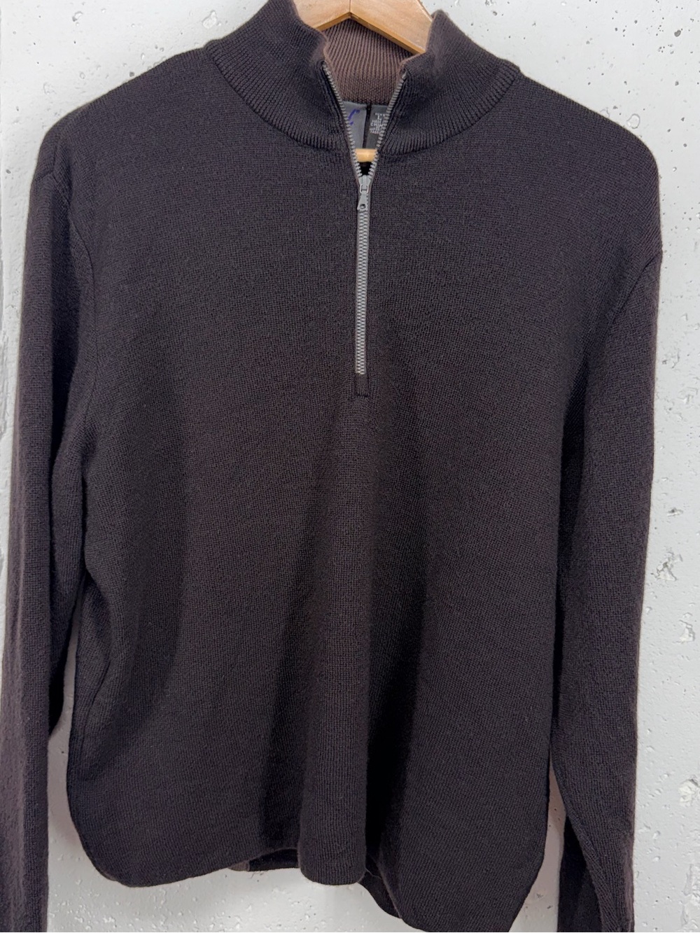 IBEX Men’s Large Woolies Brown Merino Wool 1/4 Pullover Sweater